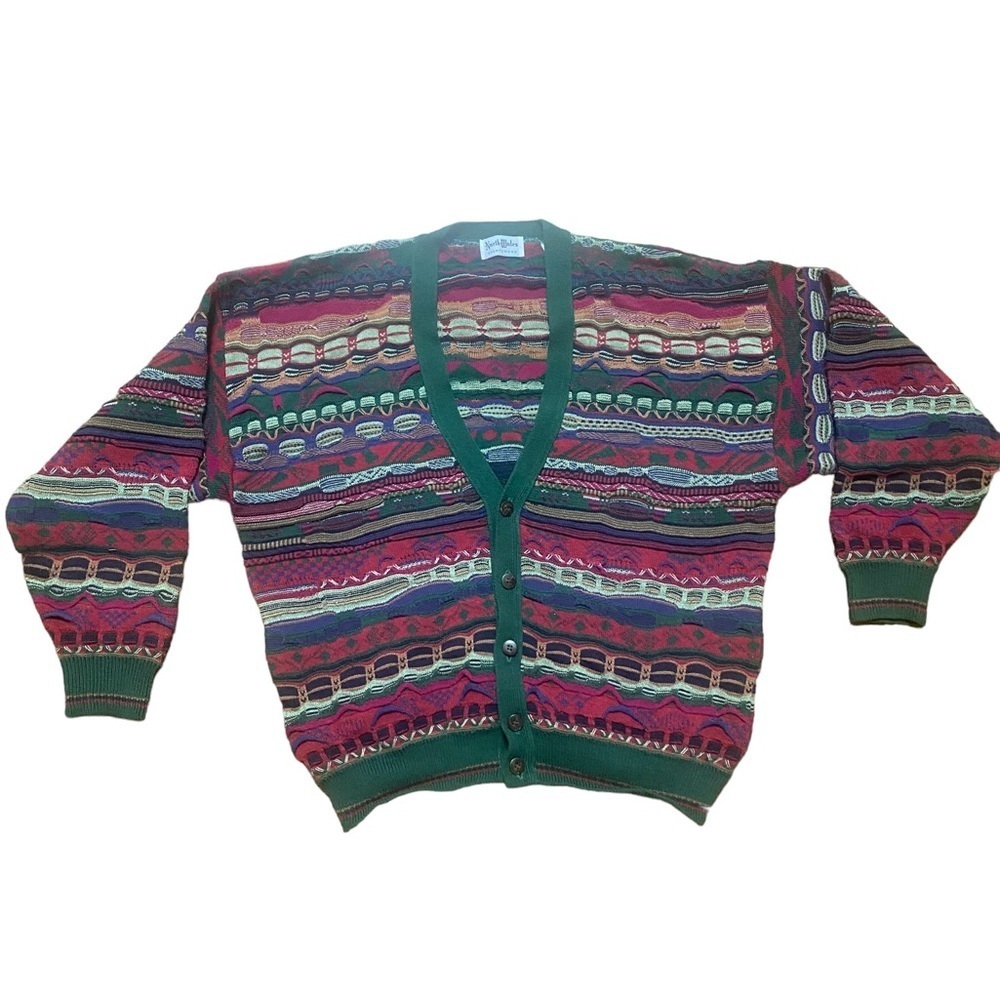 VTG North Wales Sportswear 90’s Men’s Button-Up Sweater- size Large